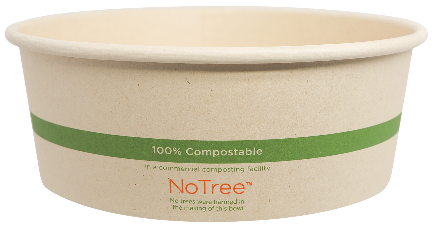 World Centric 42 oz NoTree Wide Paper Bowl | 185-Series | 300/cs