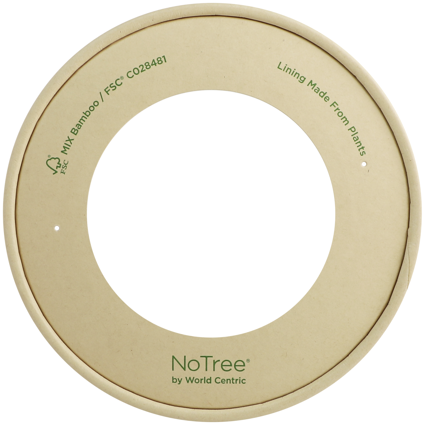 World Centric 175-Series Lid - Paper - 24-32 oz Wide Paper Bowls, with window | 300/cs