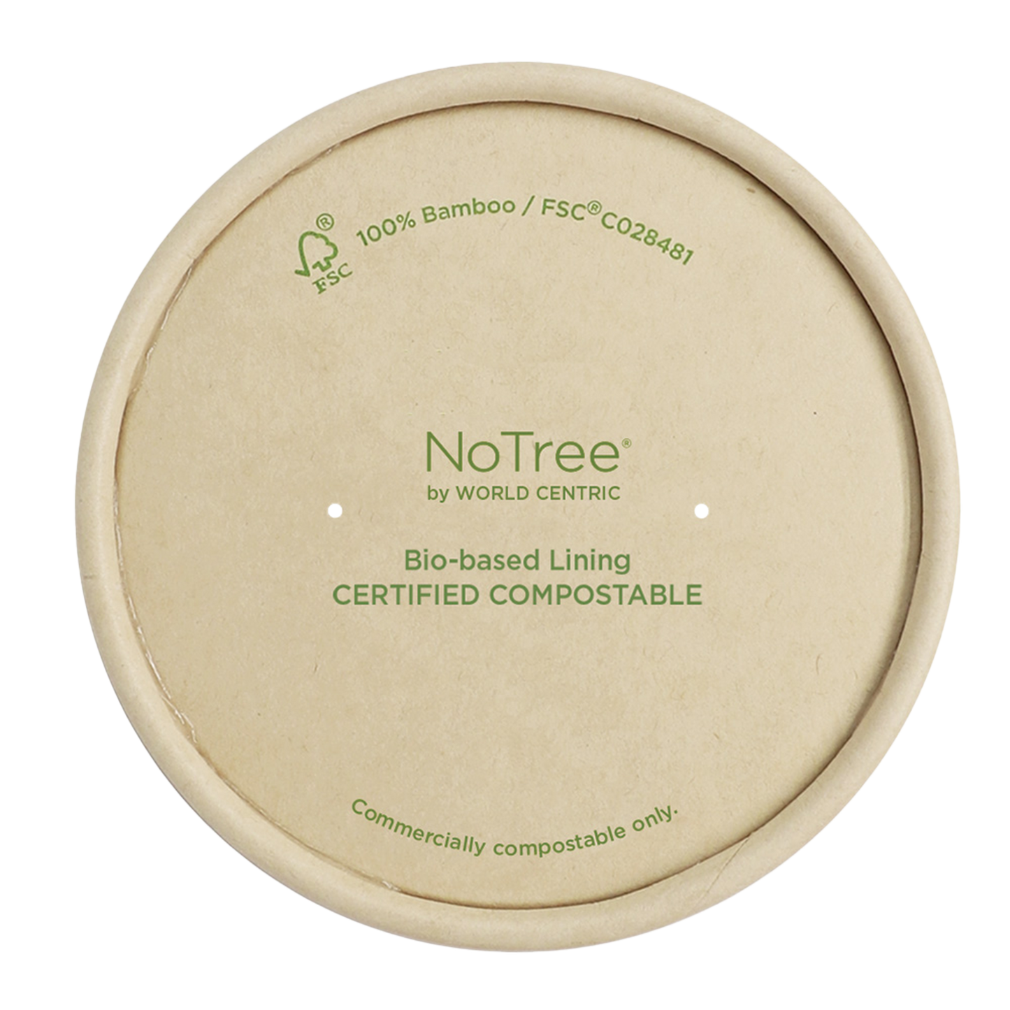 World Centric 155-Series Lid - Paper - 12-32 oz Paper Bowls, Kraft | 500/cs