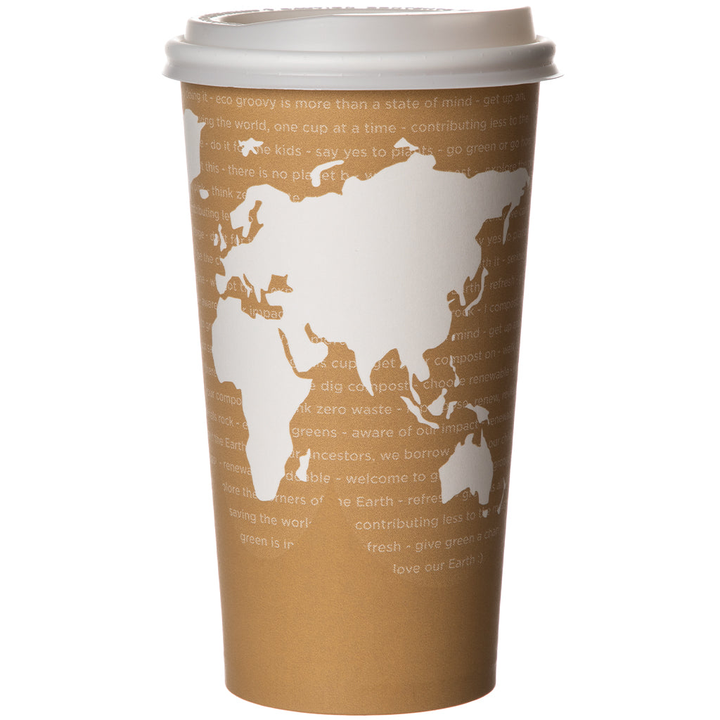 EcoProducts World Art Compostable Hot Cups (20 oz) | 88-Series | 1000/cs