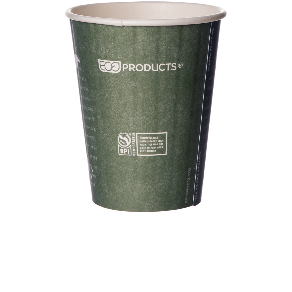 EcoProducts World Art Compostable Insulated Hot Cups (12oz) | 88-Series | 600/cs