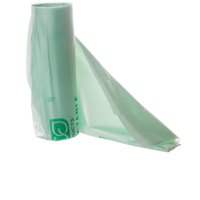 EcoProducts Compostable Can Liners, (30x39in | 30 gallon | 1.2mil | Green | 25 bags per roll | 5 rolls per case) | 125/cs