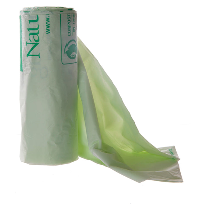 EcoProducts Compostable Can Liners (34x48in | 32 gallon | 1.0mil | Green | 20 bags per roll | 5 rolls per case) | 100/cs