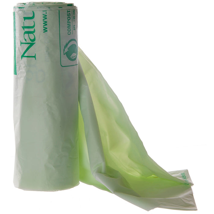 EcoProducts Compostable Can Liners ( 42x48in | 48 gallon | 1.0mil | Green | 20 bags per roll | 5 rolls per case) | 100/cs