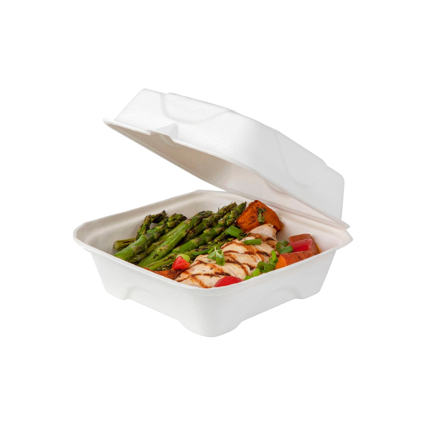 EcoProducts Vanguard™ Compostable Molded Fiber Clamshells (6in x 6in x 3in) | 500/cs