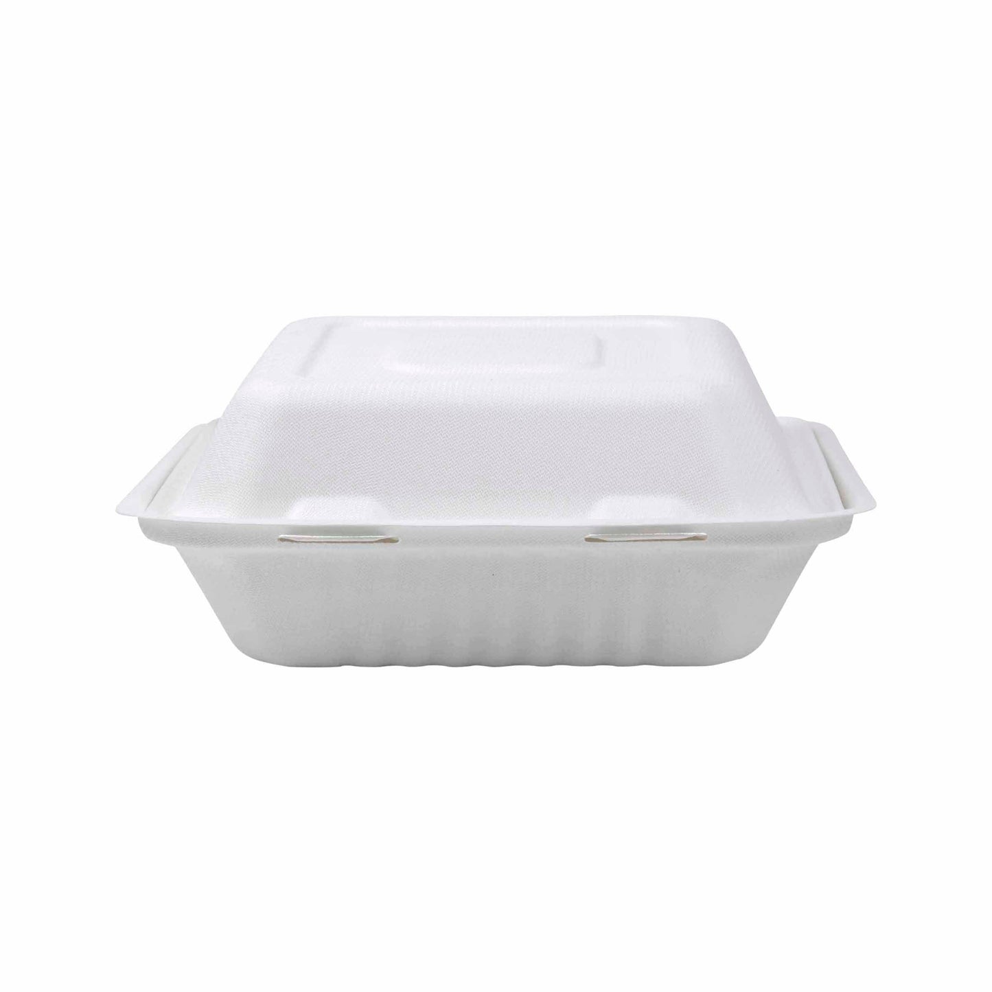 EcoProducts Vanguard™ Compostable Light Duty Molded Fiber Clamshells (8in x 8in x 3in) | 200/cs