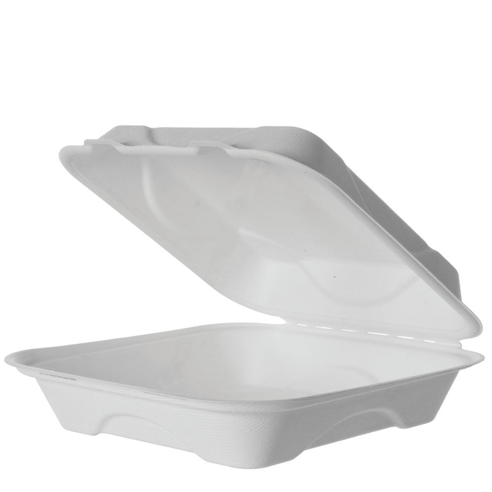 EcoProducts Vanguard™ Compostable Molded Fiber Clamshells (9in x 9in x 3in) | 200/cs