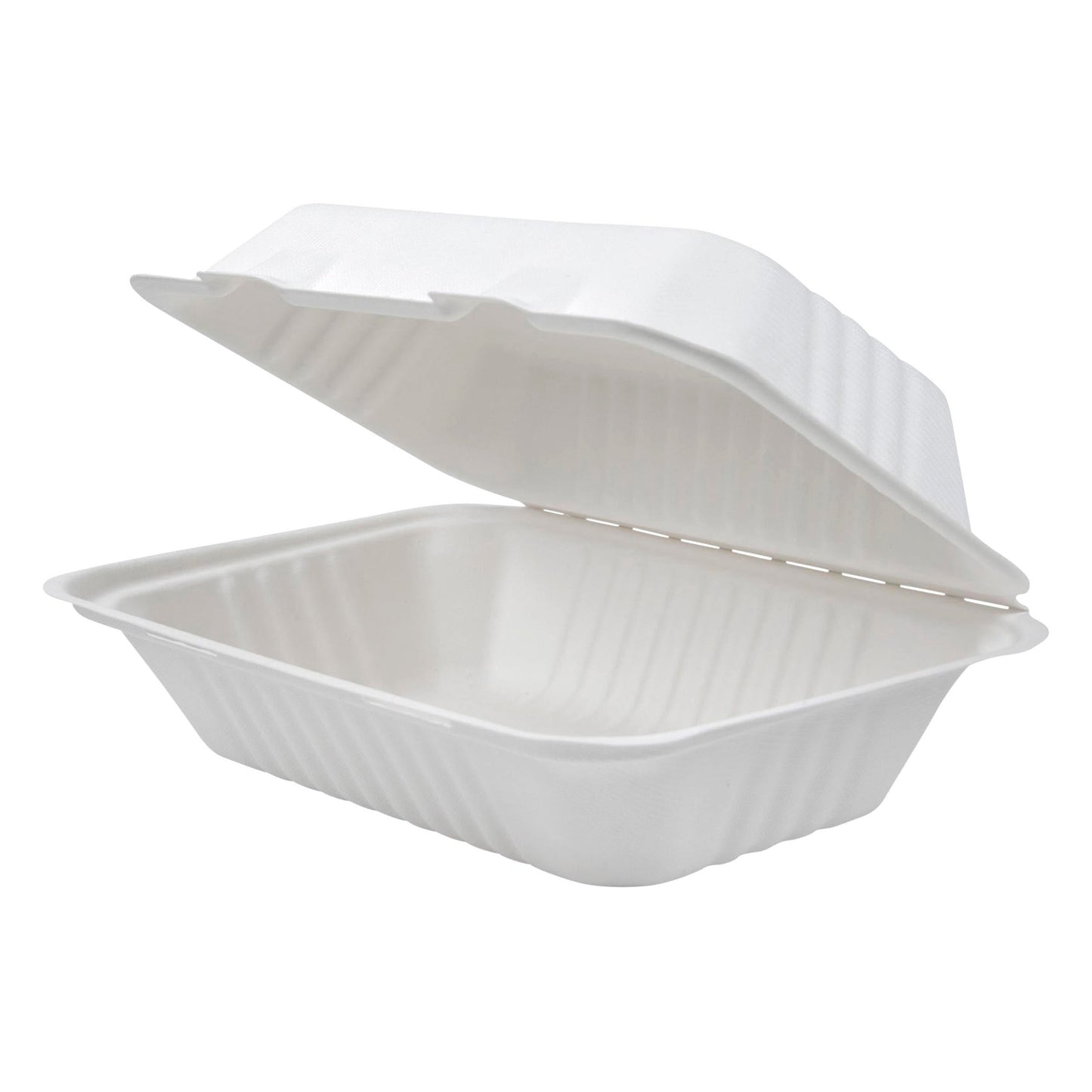 EcoProducts Vanguard™ Compostable Light Duty Molded Fiber Clamshells (9in x 6in x 3in) | 250/cs