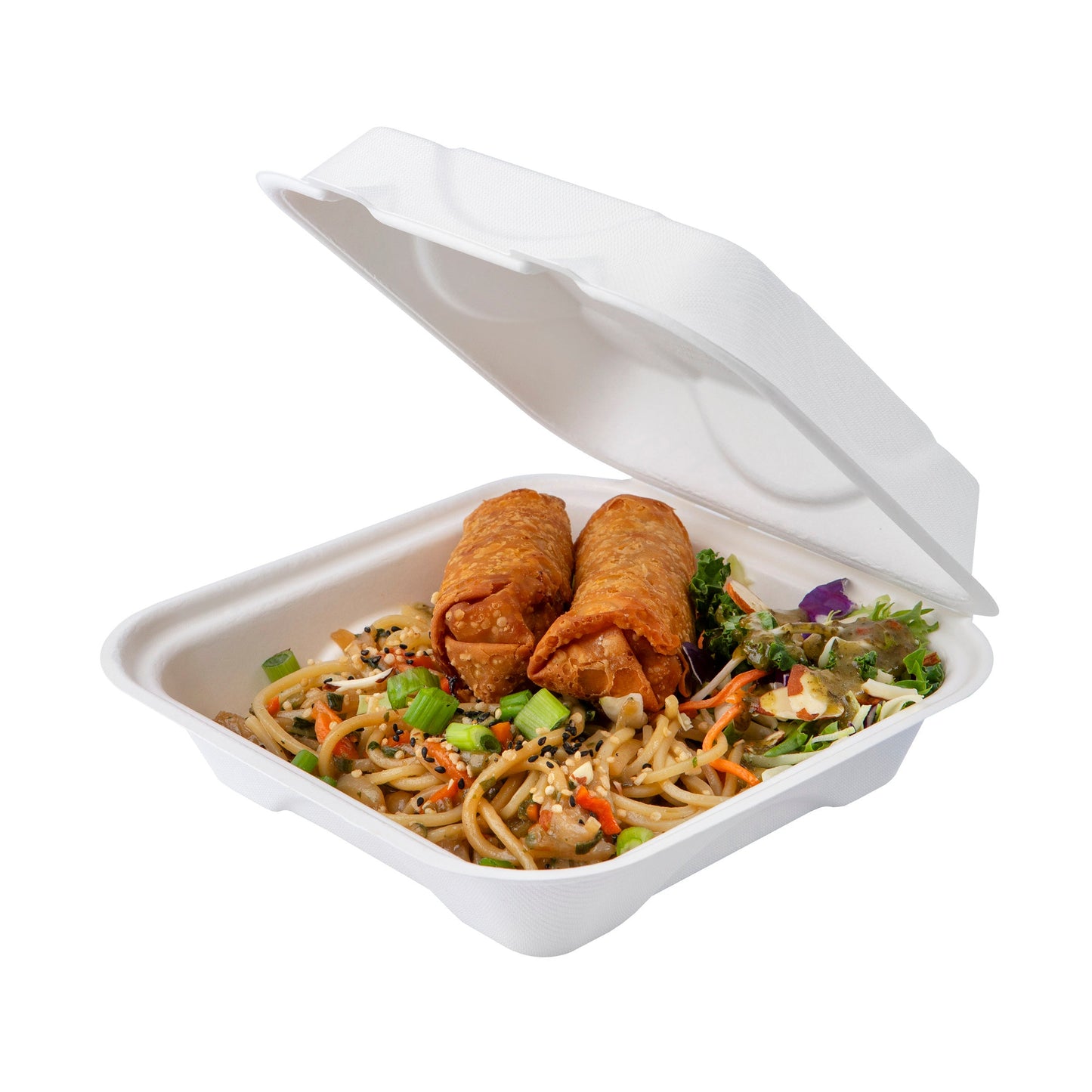 EcoProducts Vanguard™ Hinged Molded Fiber Clamshell (8" x 8" x 3" | Soak Proof) | 200/cs