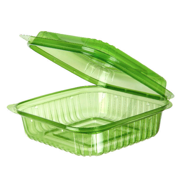 EcoProducts Veridian™ Compostable PLA Clamshells (8in x 8in x 3in | Green) | 160/cs