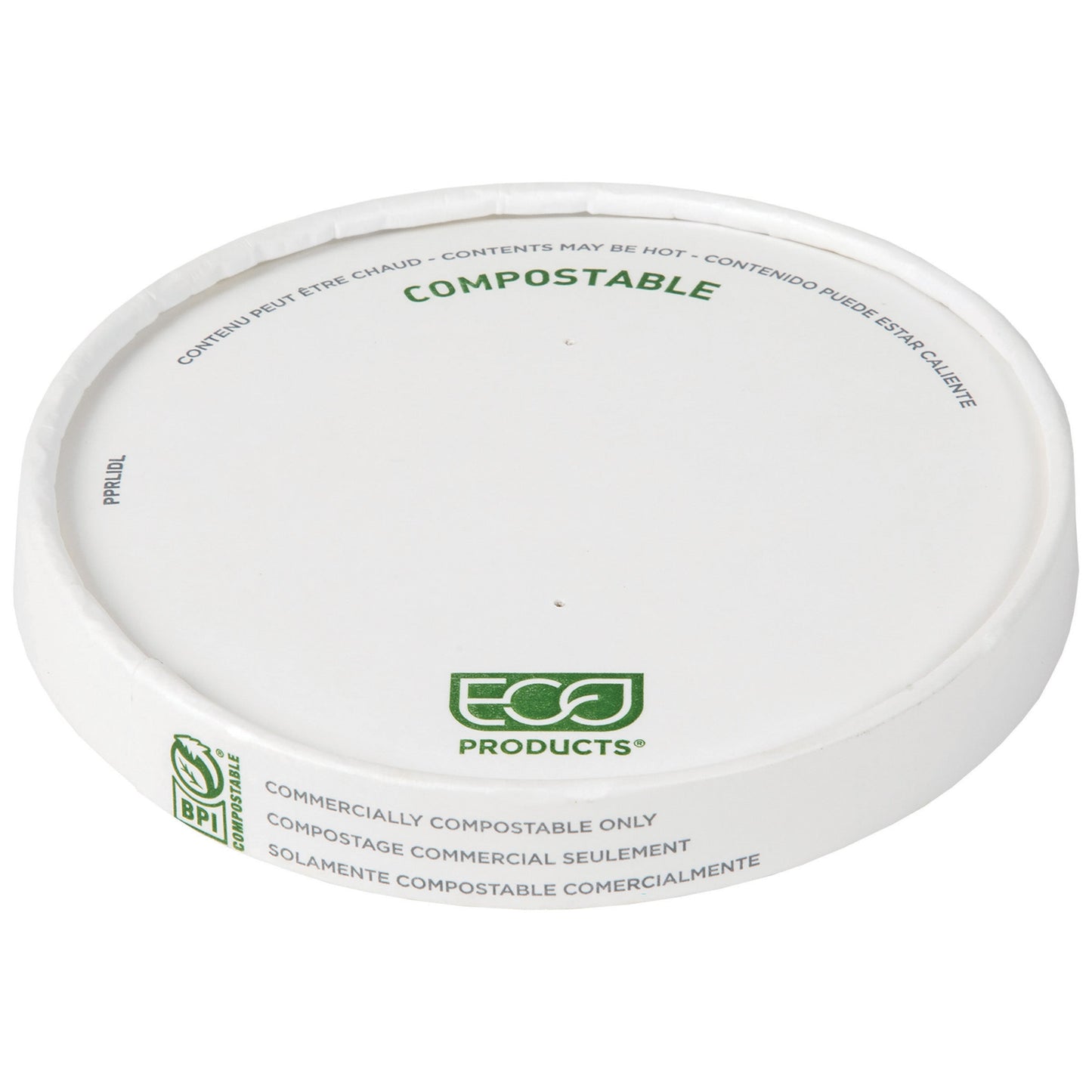 EcoProducts Compostable Paper Lid (Large | 115mm | Fits 12-32oz Paper Food Container) | 124-Series | 500/cs