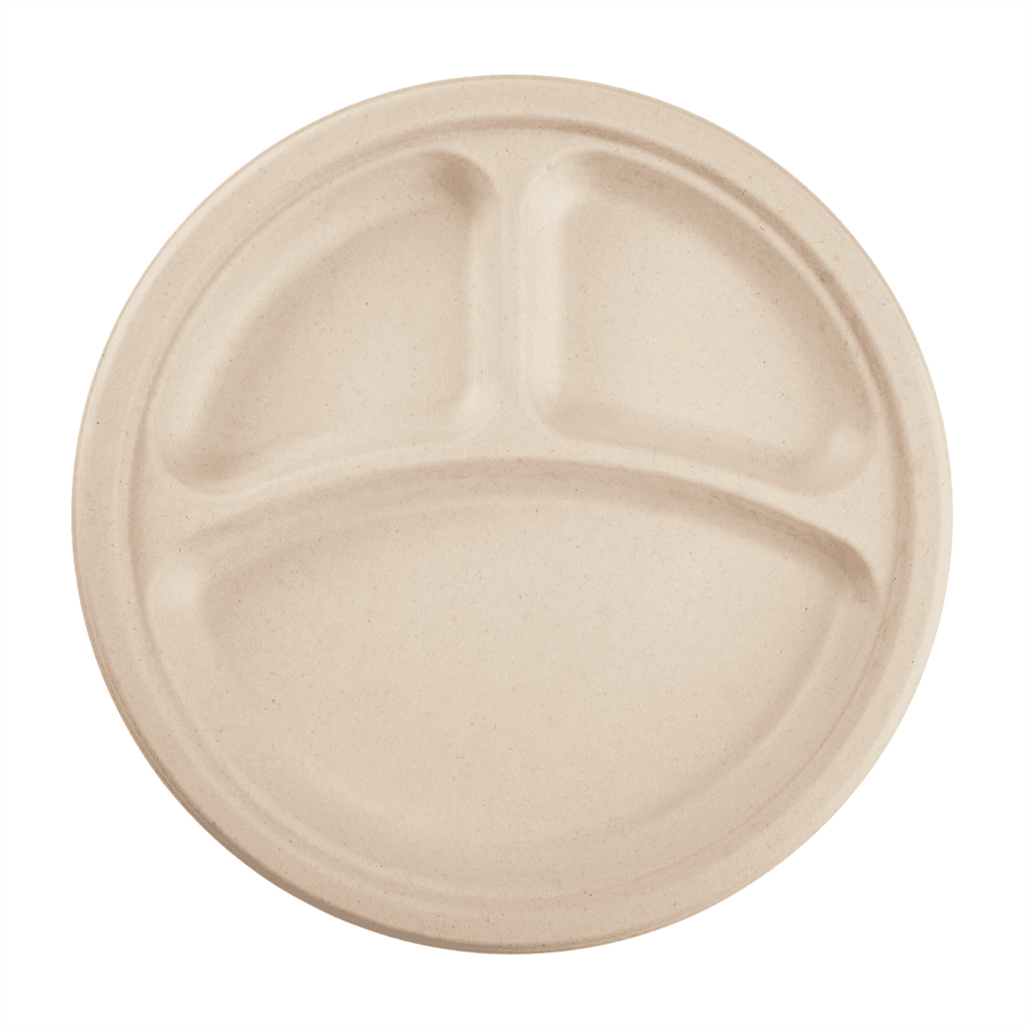 Karat Earth 10 Fiber Plate | Round | 3-Compartment | Natural | PFAS-Free