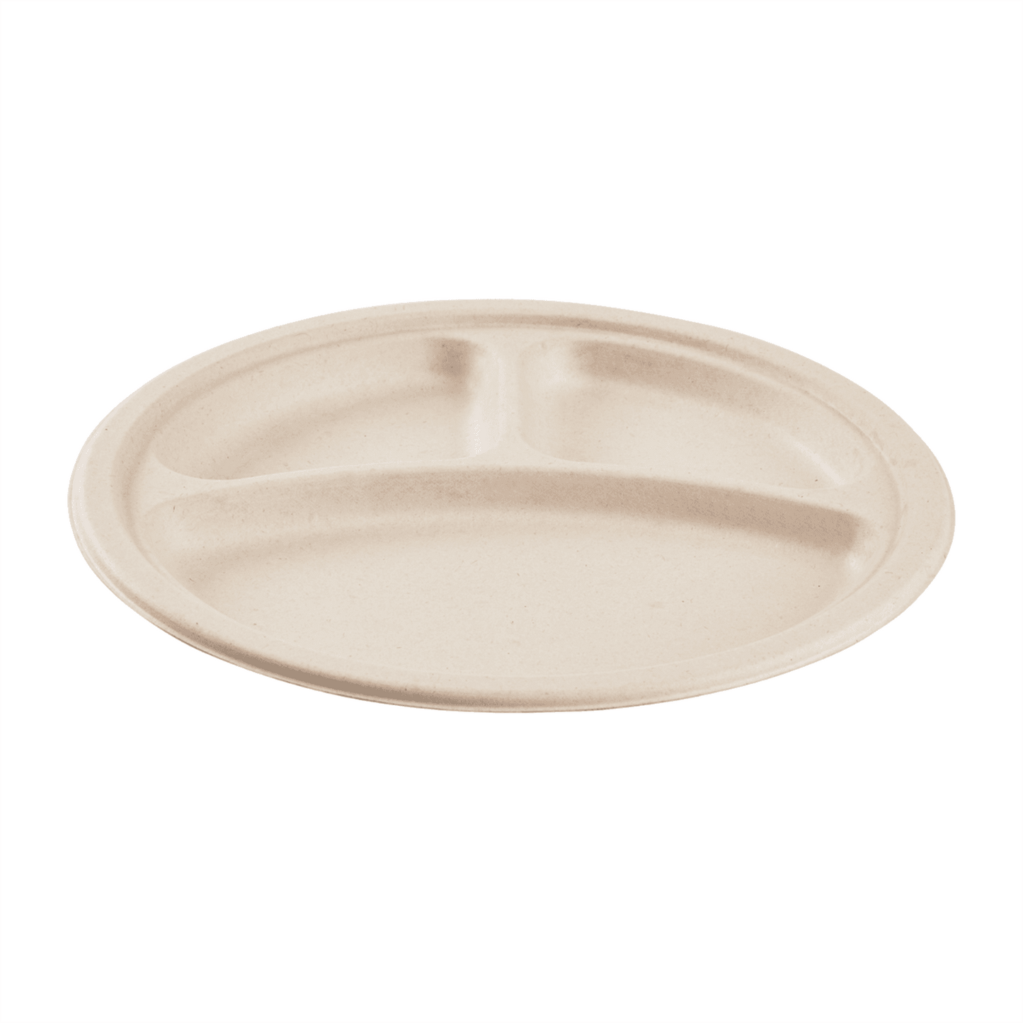 Karat Earth 10 Fiber Plate | Round | 3-Compartment | White | PFAS-Free