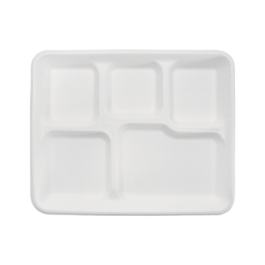 Karat Earth Karat Earth 10 x 8 Fiber Tray | 5-Compartment | PFAS-Free (400 pcs/case)