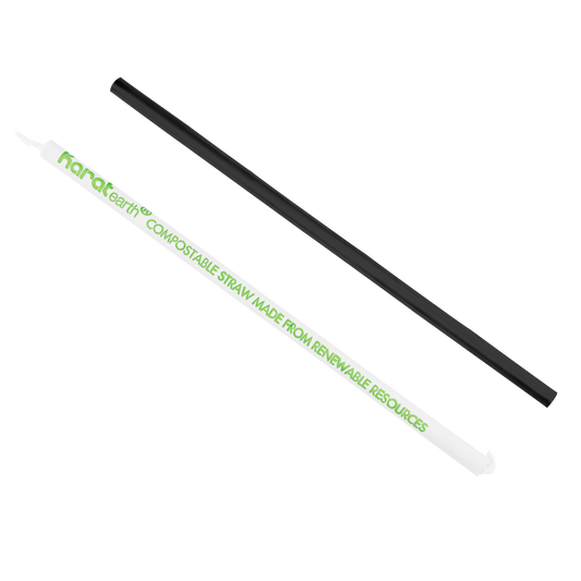 Karat Earth PLA Giant 8.75" Straw | Wrapped | Black