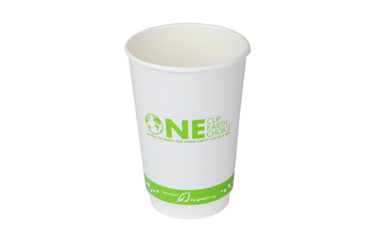 Karat Earth 16oz Compostable Insulated Paper Hot Cup | White | 91-Series