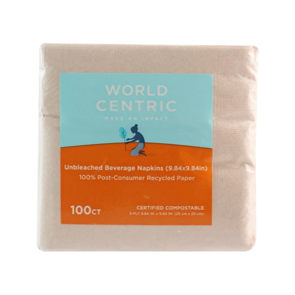 World Centric Beverage Napkins, 5 in. Square (2-ply) | 4000/cs