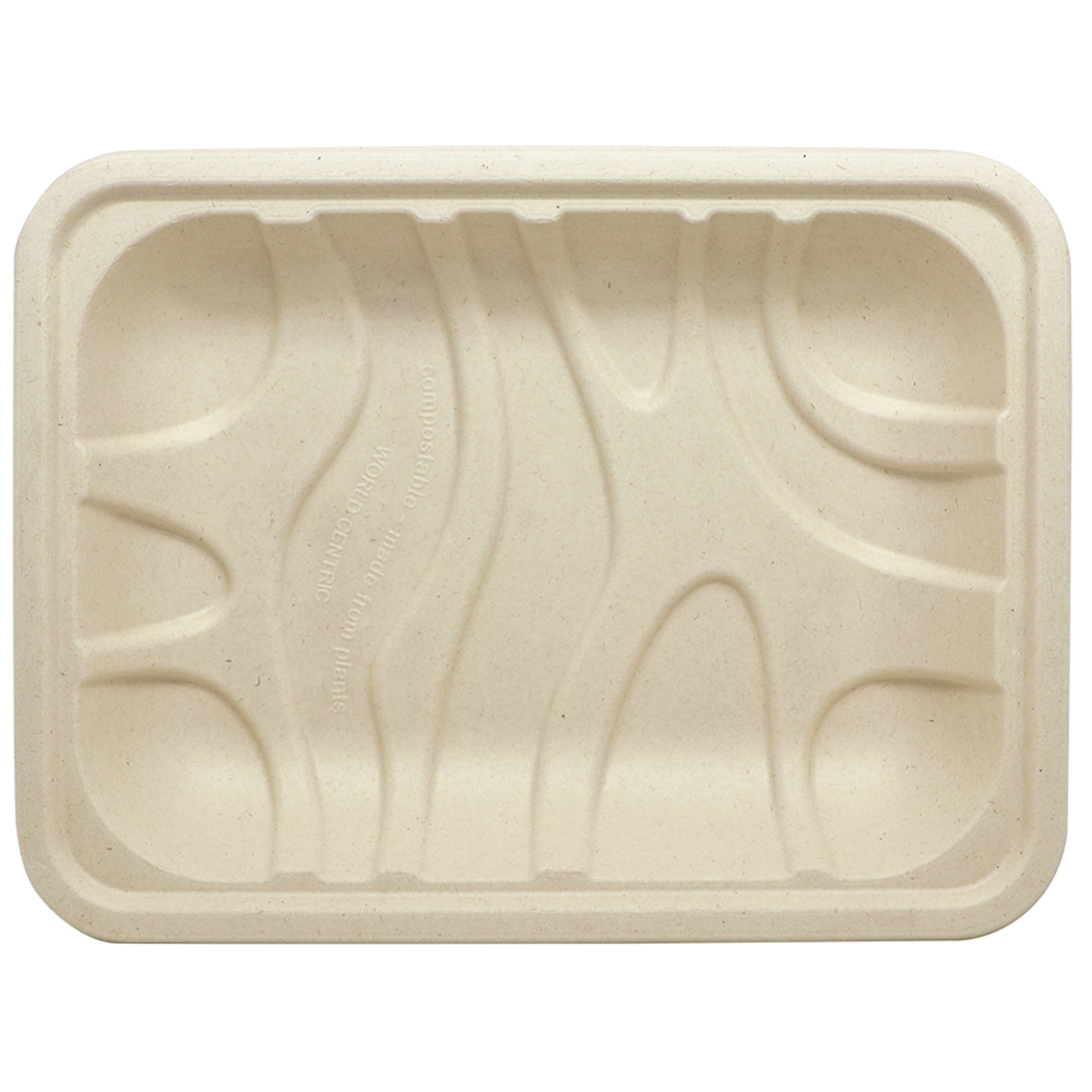 World Centric 8.6x6.5x1.25” 3P Fiber Tray, Laminated | 450/cs