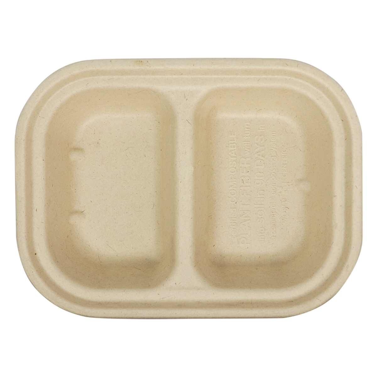 World Centric 8x6x1.5" (14 oz) Fiber Container, 2-Compt | 220-Series | 400/cs