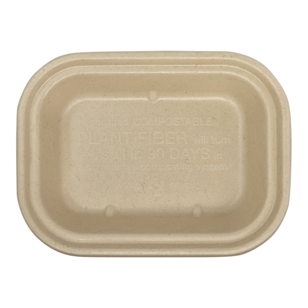 World Centric 8x6x1.5" (17 oz) Fiber Container, Laminated | 220-Series | 400/cs