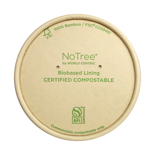 World Centric 165-Series Lid - Paper - 12-16 oz Tall Paper Bowls | 500/cs