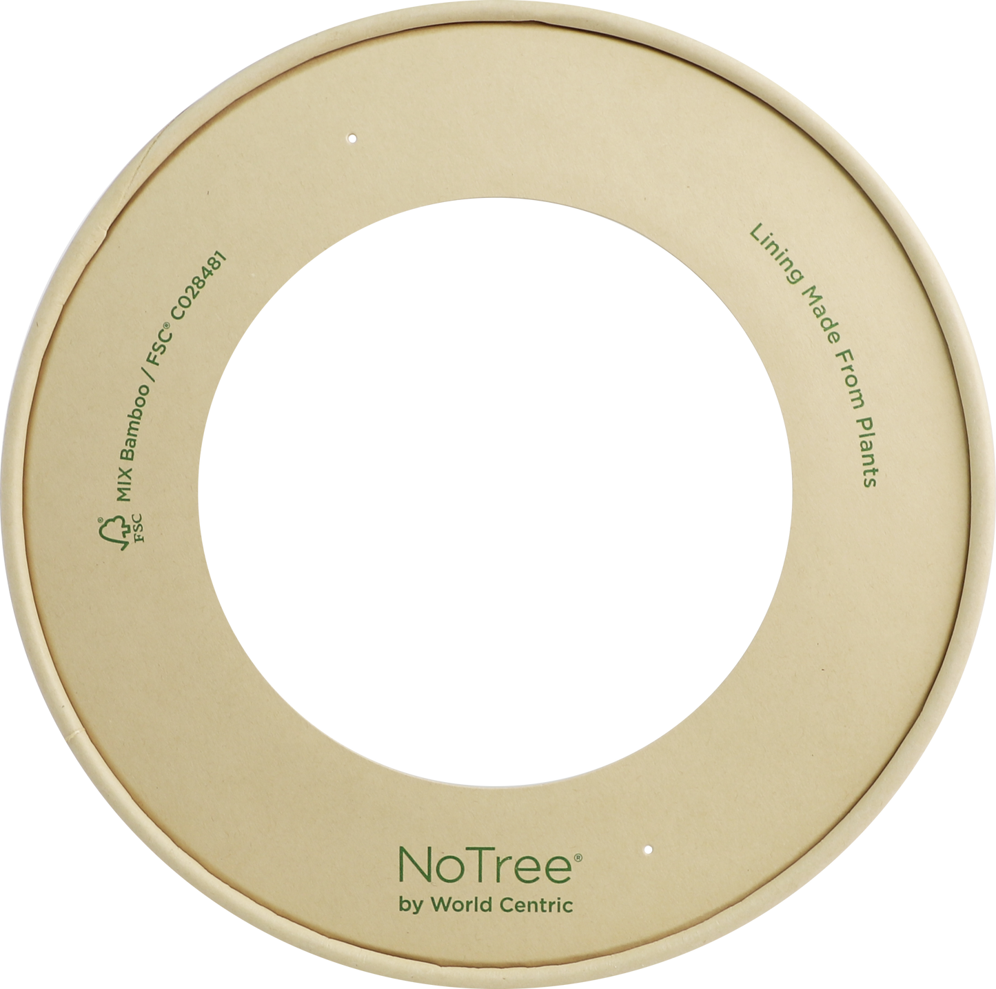 World Centric 185-Series Lid - Paper - Fits 42 oz Wide Paper Bowls, with window | 150/cs