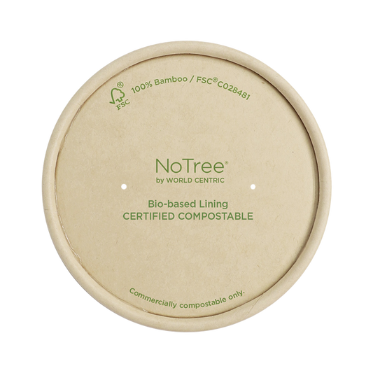 World Centric 145-Series Lid - Paper - 8 oz Paper Bowls, Kraft | 500/cs