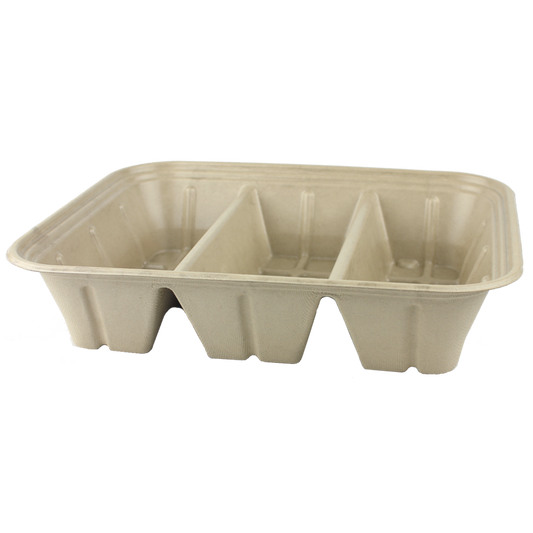 World Centric 104 oz Fiber Catering Pan Laminated, 3-Compt   | 901-Series | 200/cs