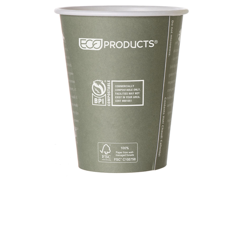 EcoProducts World Art Compostable Hot Cups (12 oz) | 88-Series | 1000/cs