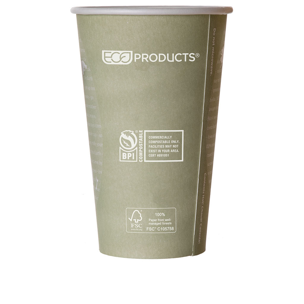 EcoProducts World Art Compostable Hot Cups (16 oz) | 88-Series | 1000/cs