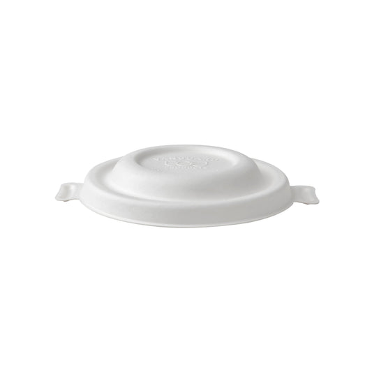 EcoProducts Vanguard™ WorldView™ Compostable Domed Round Molded Fiber Lid (Fits 6-8oz Molded Fiber Bowls) | 490-Series | 600/cs
