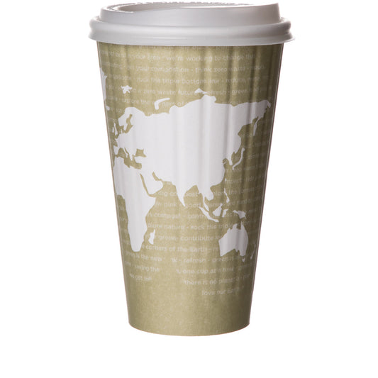 EcoProducts World Art Compostable Insulated Hot Cups (16oz) | 88-Series | 600/cs