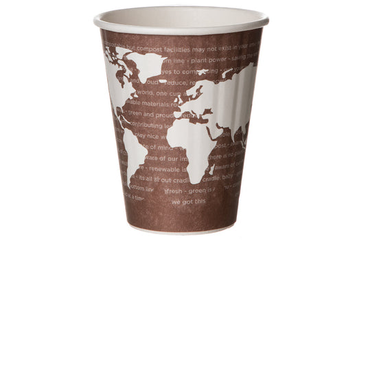EcoProducts World Art Compostable Insulated Hot Cups (8oz) | 80-Series | 600/cs