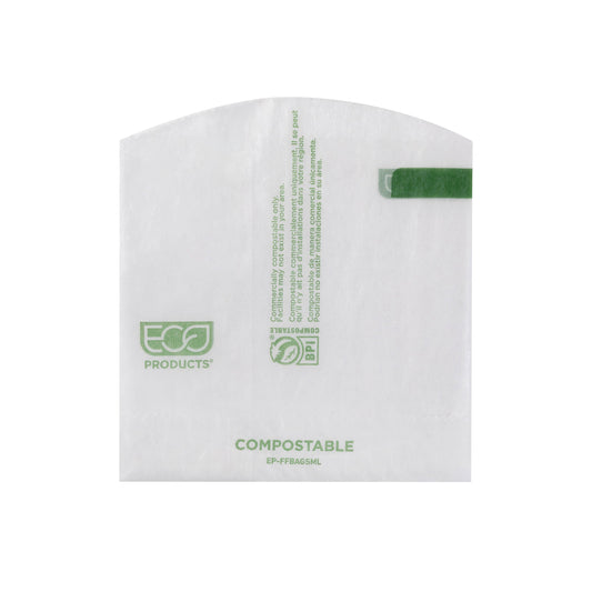 EcoProducts Compostable Dry Wax White French Fry Bag (4.5x4.5) | 1000/cs