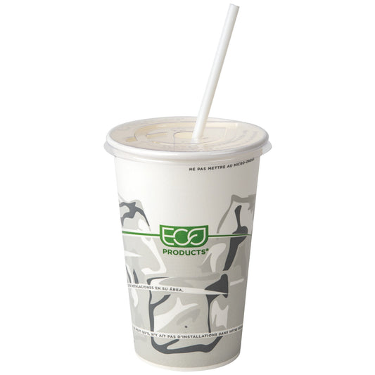 EcoProducts GreenStripe Compostable Cold Cup Flat Lids (Fits 9 - 24oz. Cold Cups) | 93-Series | 1000/cs
