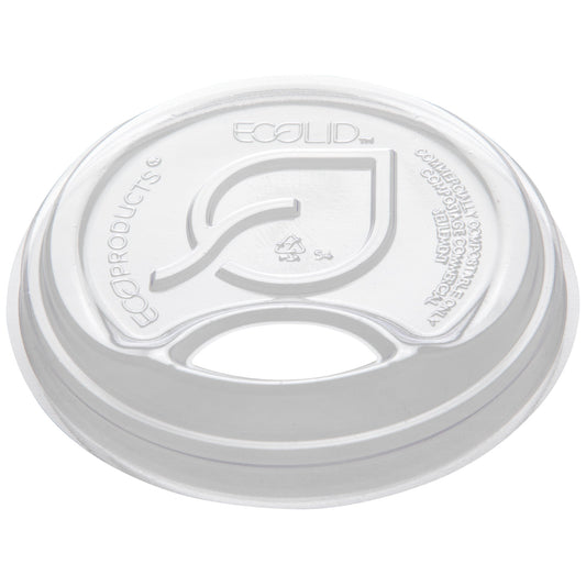 EcoProducts Compostable Flat PLA Sip Lid (Fits 12-22oz Paper Cold Cups) | 99-Series | 1000/cs