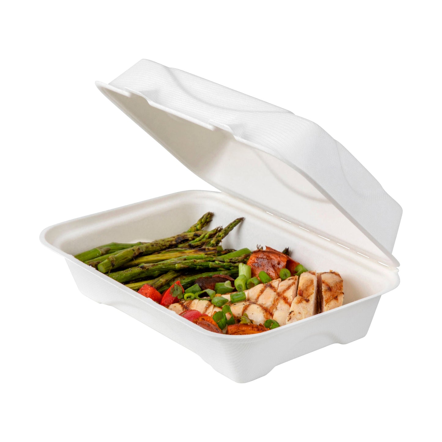 EcoProducts Vanguard™ Compostable Molded Fiber Clamshells (9in x 6in x 3in) | 250/cs