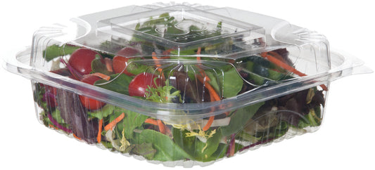 EcoProducts Compostable Clear Clamshells (8in x 8in x 3in) | 160/cs