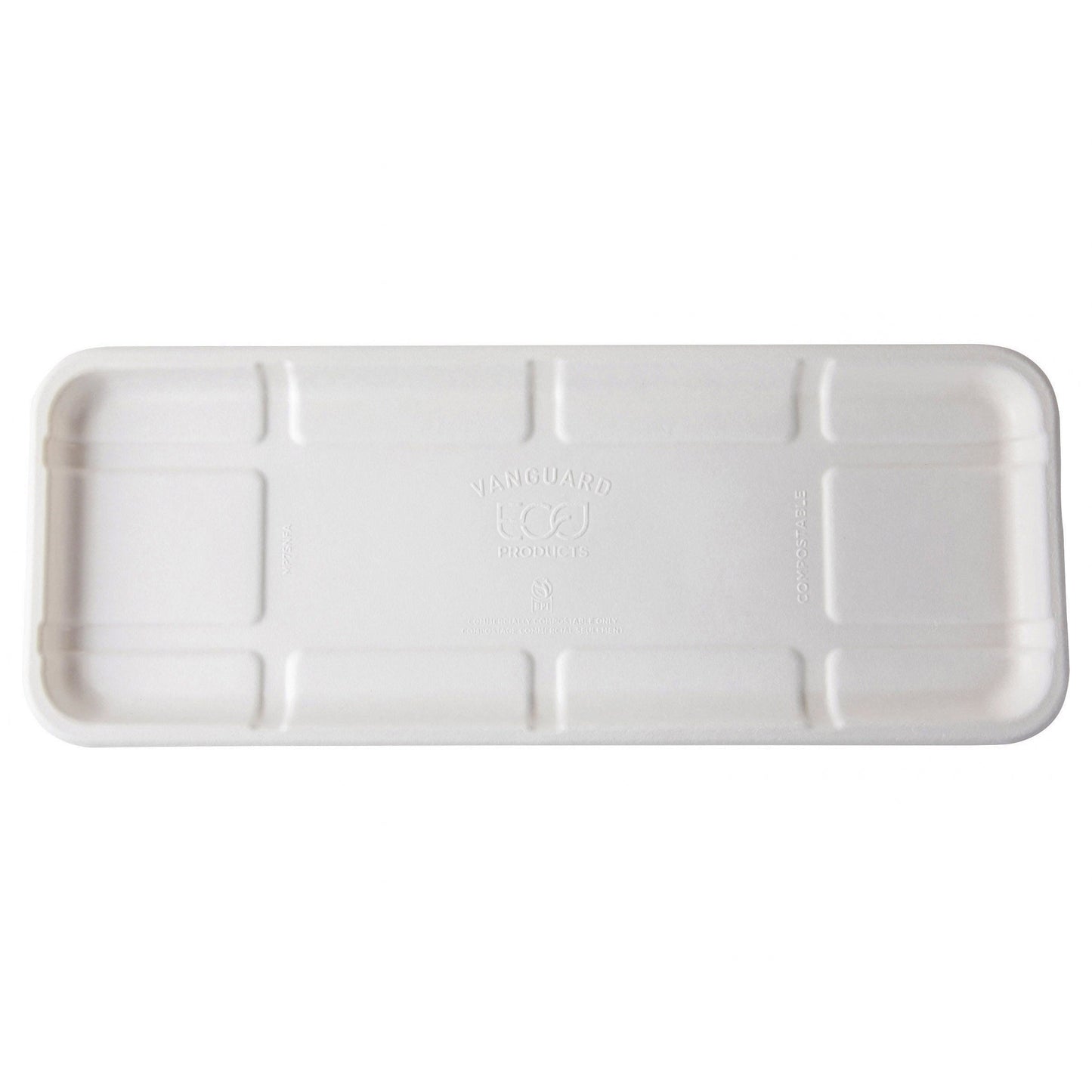 EcoProducts Vanguard™ Compostable Molded Fiber Meat & Produce Trays (7S | 14.75” x 5.75" x 0.625”in) | 400/cs
