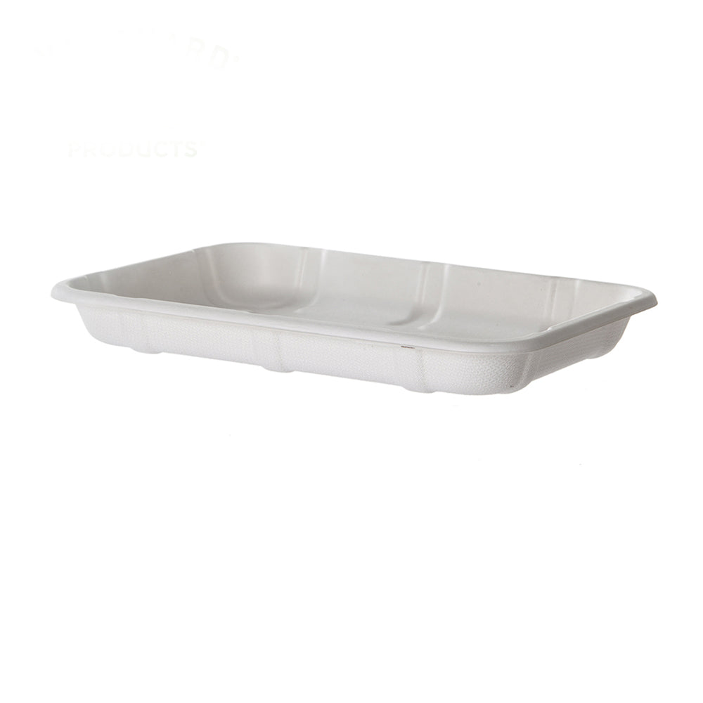 EcoProducts Vanguard™ Compostable Lined Molded Fiber Meat & Produce Trays (2D | 8.5 x 6 x 1.0in) | 400/cs