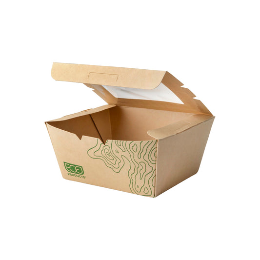 EcoProducts Compostable Windowed Food Box (#1 | 26oz) | 200/cs