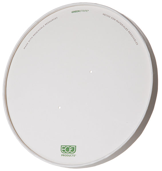 EcoProducts Compostable Squat Food Container Paper Lid (26-48oz) | 125-Series | 300/cs