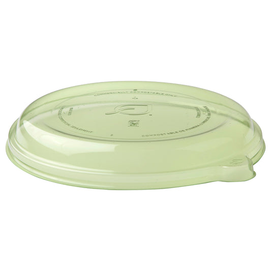 EcoProducts Veridian™ WorldView™ Compostable Lid (Fits 9in Round Molded Fiber Take-Out Containers | Green) | 419-Series | 300/cs