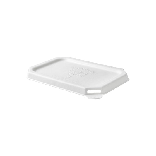 EcoProducts Vanguard™ WorldView™ Compostable Flat Rectangle Molded Fiber Lid (Fits SCRC16 Molded Fiber Container) | 219-Series | 400/cs