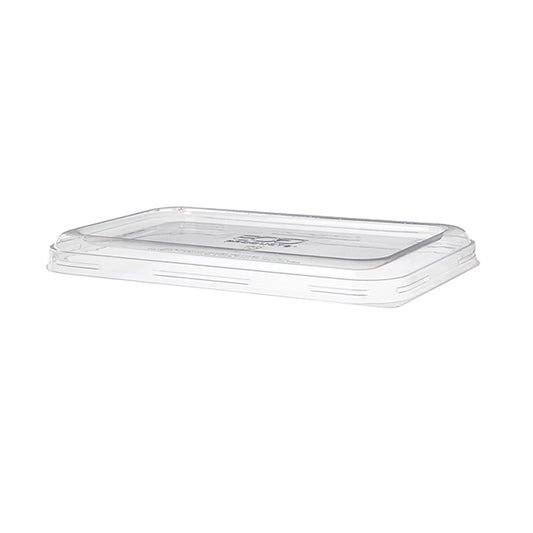 EcoProducts WorldView™ Compostable Lid (Low Profile Vented | Fits 24 - 32oz. Rectangle Molded Fiber Take-Out Containers) | 229-Series | 400/cs