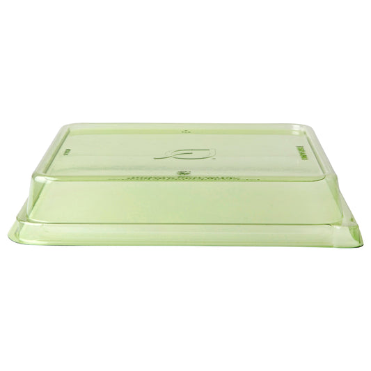EcoProducts Veridian™ WorldView™ Compostable Lids (9in Shallow | Fits 9in Square Molded Fiber Containers | Green) | 309-Series | 200/cs