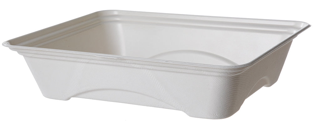 EcoProducts Vanguard™ Regalia™ Compostable Lined Molded Fiber Half Pans (13 x 10 x 3in | 1-Compartment) | 910-Series | 200/cs