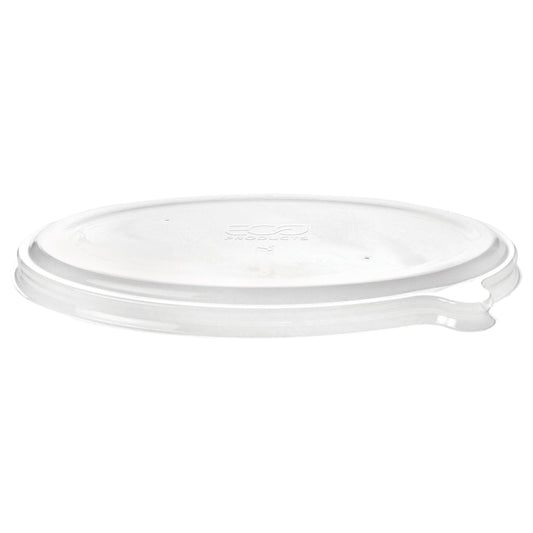 EcoProducts WorldView™ Compostable Lid (Low Profile Vented | Fits 24, 32oz and 48oz Oval Molded Fiber Take-Out Containers) | 715-Series | 300/cs