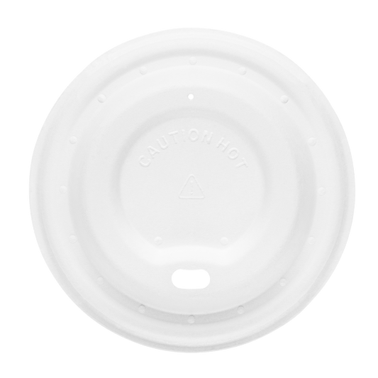 81-Series Lid | Karat Earth Fiber Sipper Dome Lid for 8oz Hot cup  | White