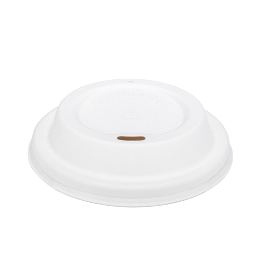 91-Series Lid | Karat Earth Fiber Sipper Dome Lid for 10-24oz Hot cup | White